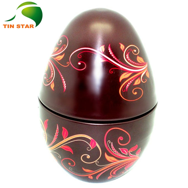 Egg Shaped Candy Tin Box U8750