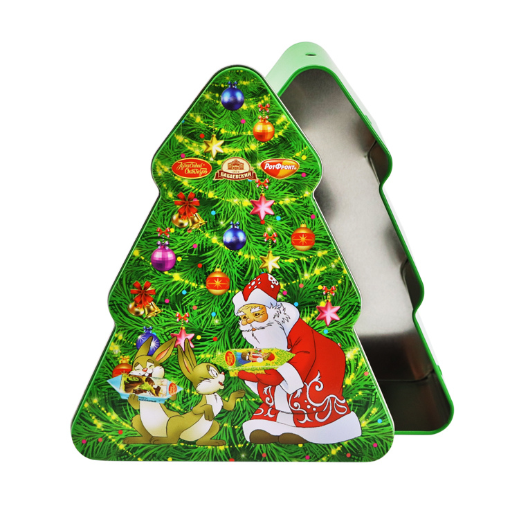 Christmas Tree Shape Candy Tin Box