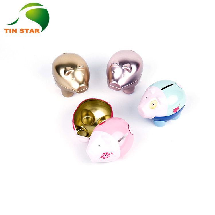 Piggy Shape Gift Tin Coin Bank U7655